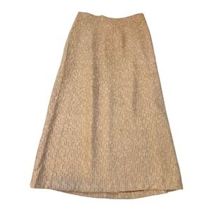 Melloday Skirt Women's Medium Gold Textured A-Line‎ Elastic Waist Midi NWOT